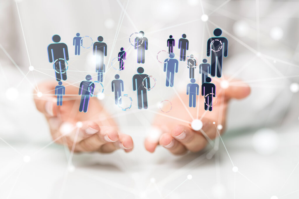 人と情報をつなぐイメージ